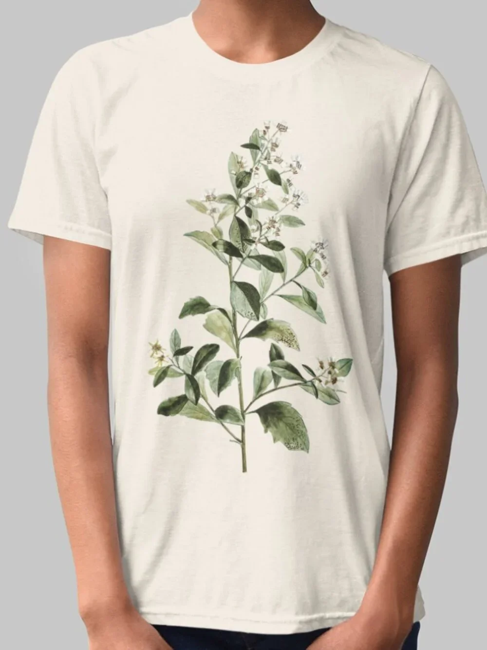 Sea Myrtle Vintage Floral Print Short Sleeve Graphic Tee T-shirt S-XXL